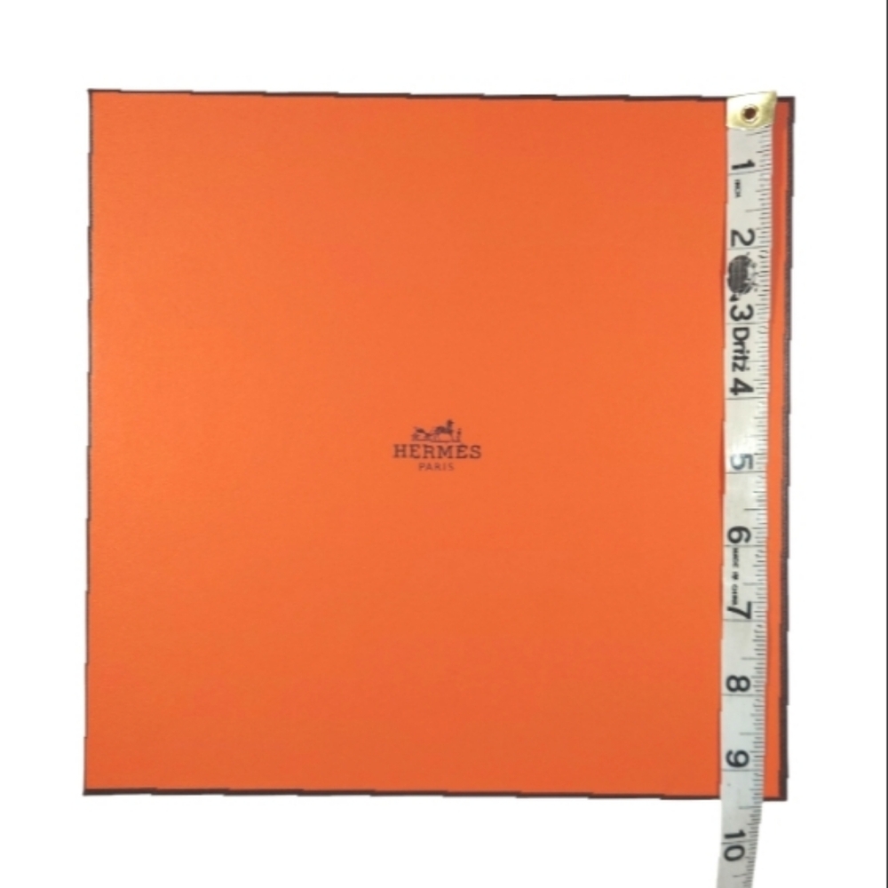 HERMES New Authentic Orange Square Scarf Gift Box with Brown Ribbon - Picture 4 of 6